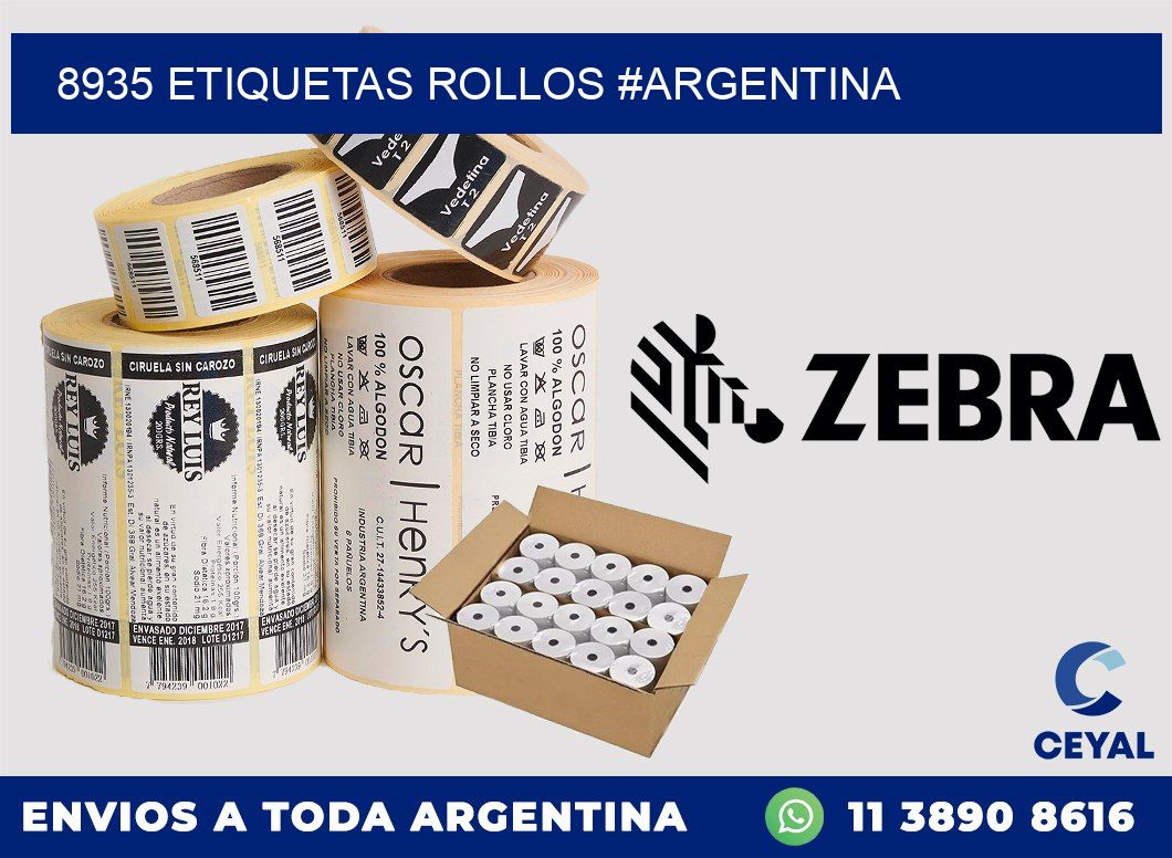 8935 etiquetas rollos #ARGENTINA
