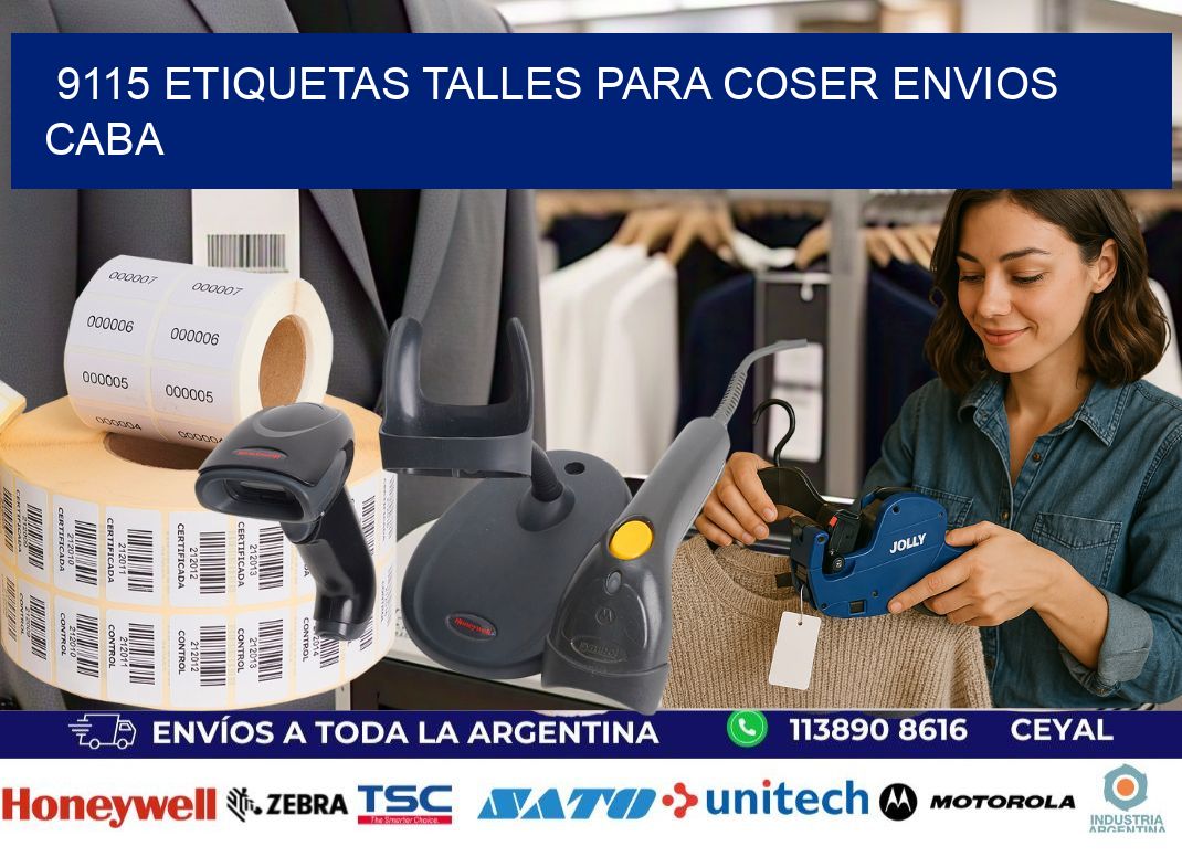 9115 ETIQUETAS TALLES PARA COSER ENVIOS CABA