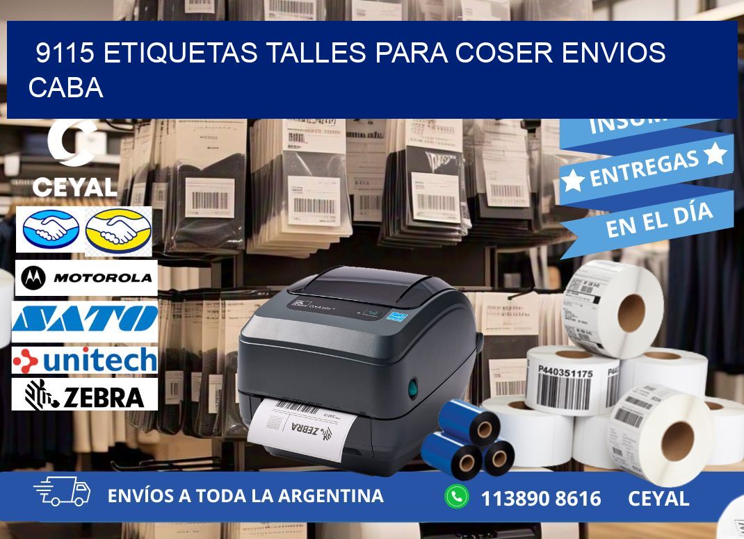 9115 ETIQUETAS TALLES PARA COSER ENVIOS CABA