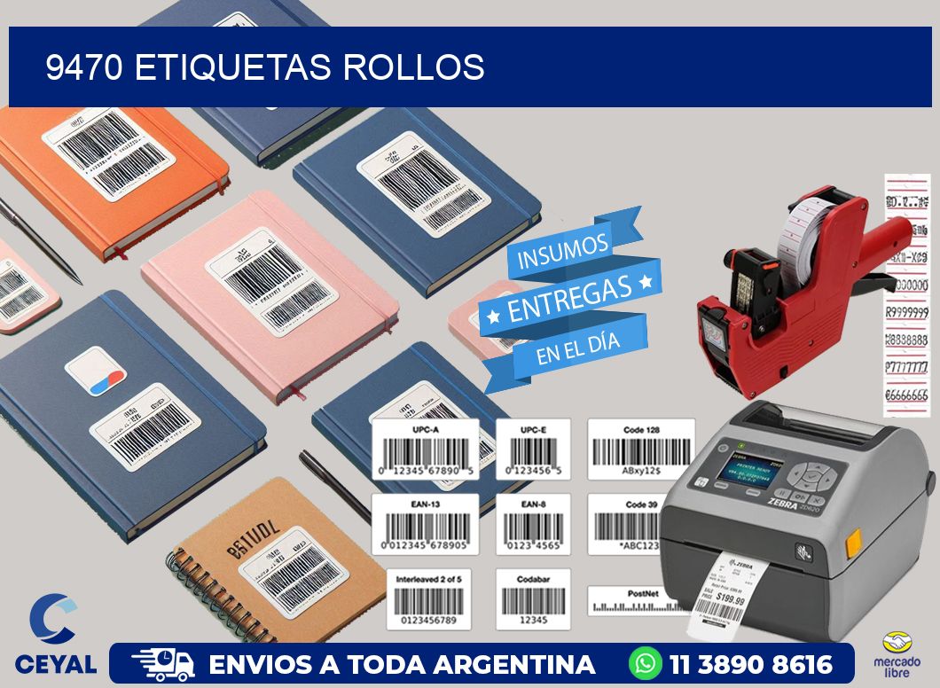 9470 etiquetas rollos