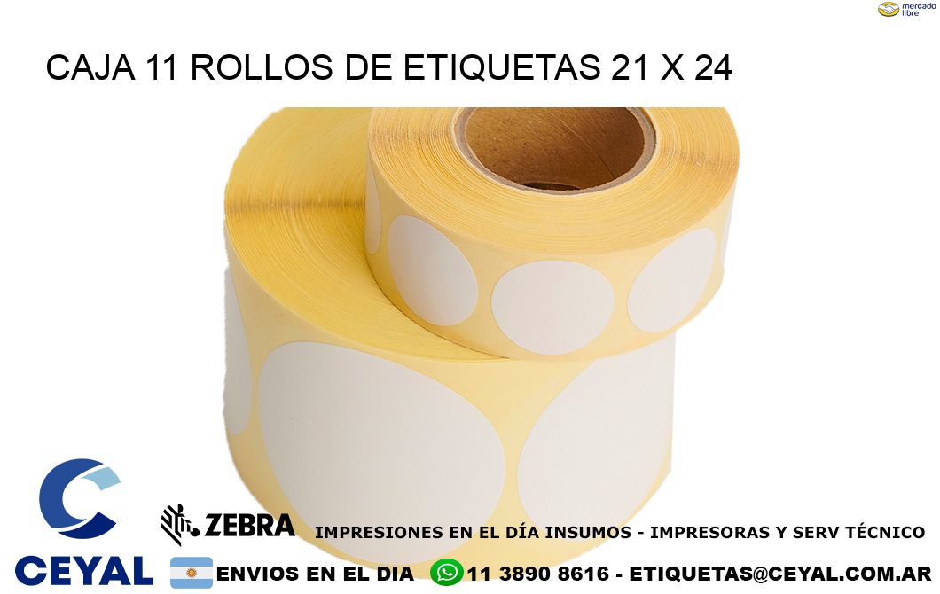 CAJA 11 ROLLOS DE ETIQUETAS 21 x 24