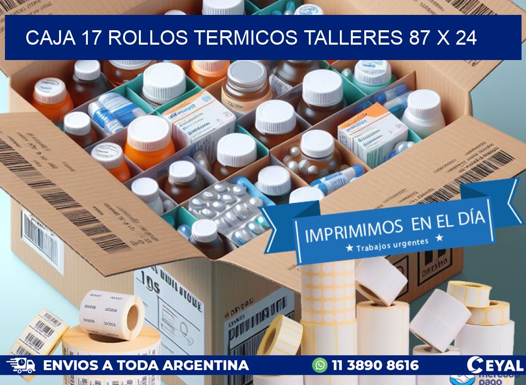 CAJA 17 ROLLOS TERMICOS TALLERES 87 x 24