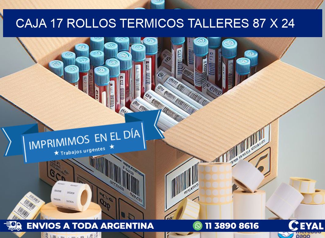 CAJA 17 ROLLOS TERMICOS TALLERES 87 x 24