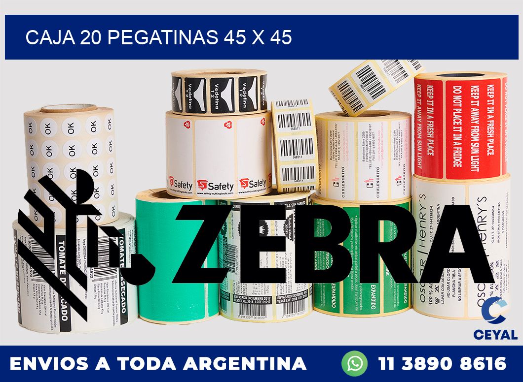 CAJA 20 PEGATINAS 45 x 45