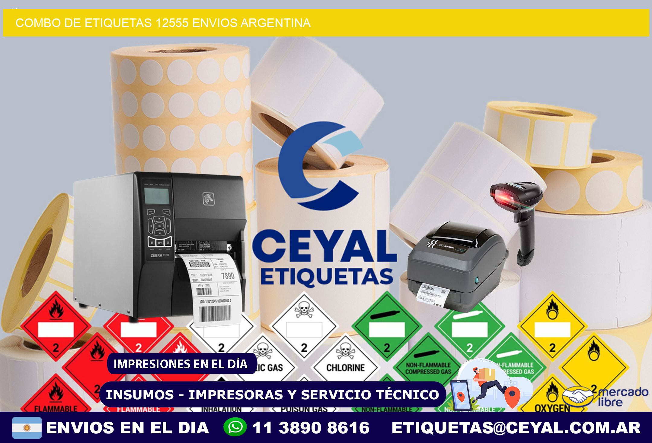 Combo de etiquetas 12555 ENVIOS ARGENTINA