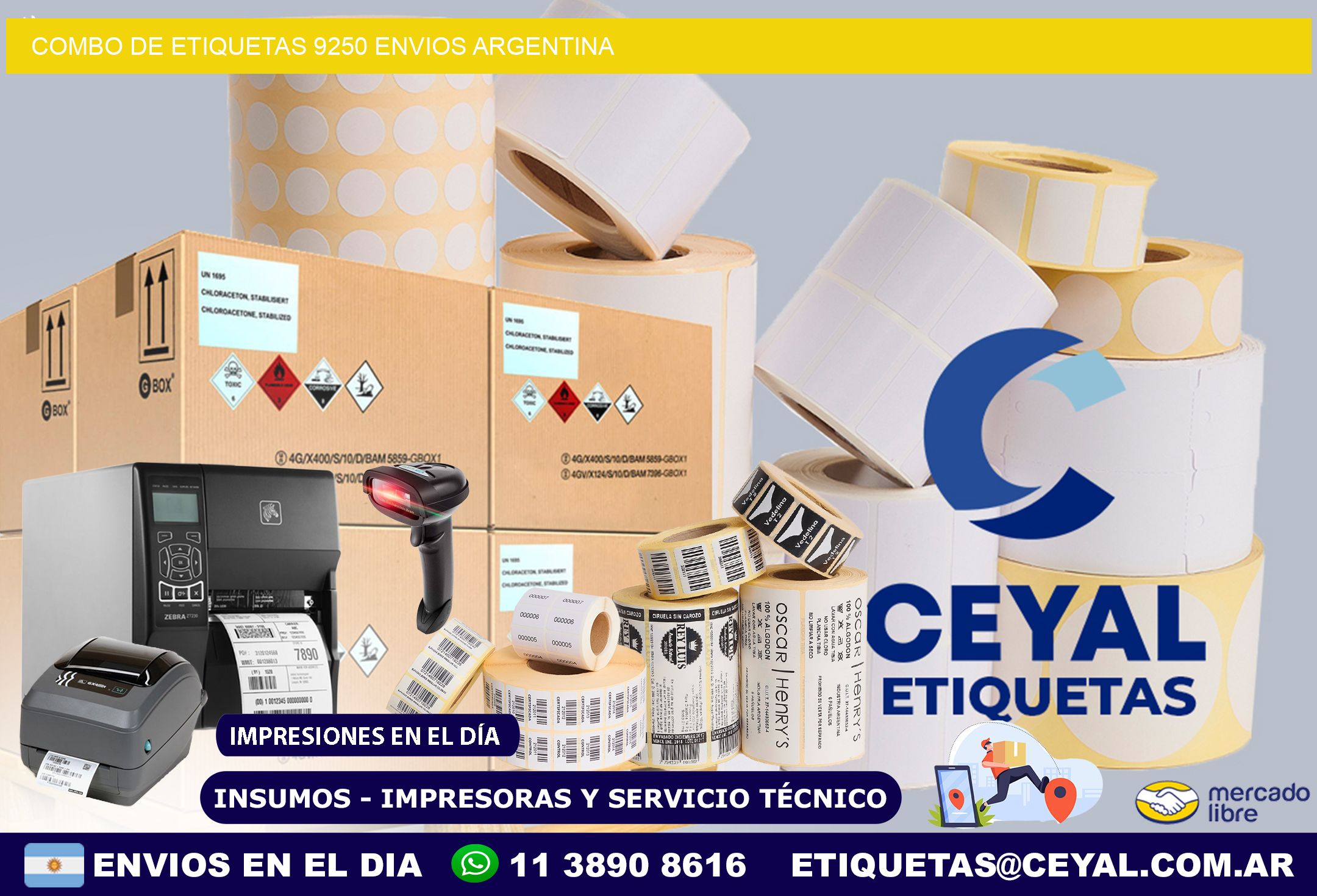 Combo de etiquetas 9250 ENVIOS ARGENTINA