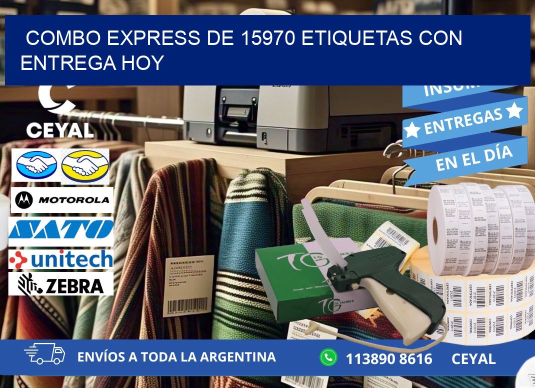 Combo express de 15970 etiquetas con entrega hoy