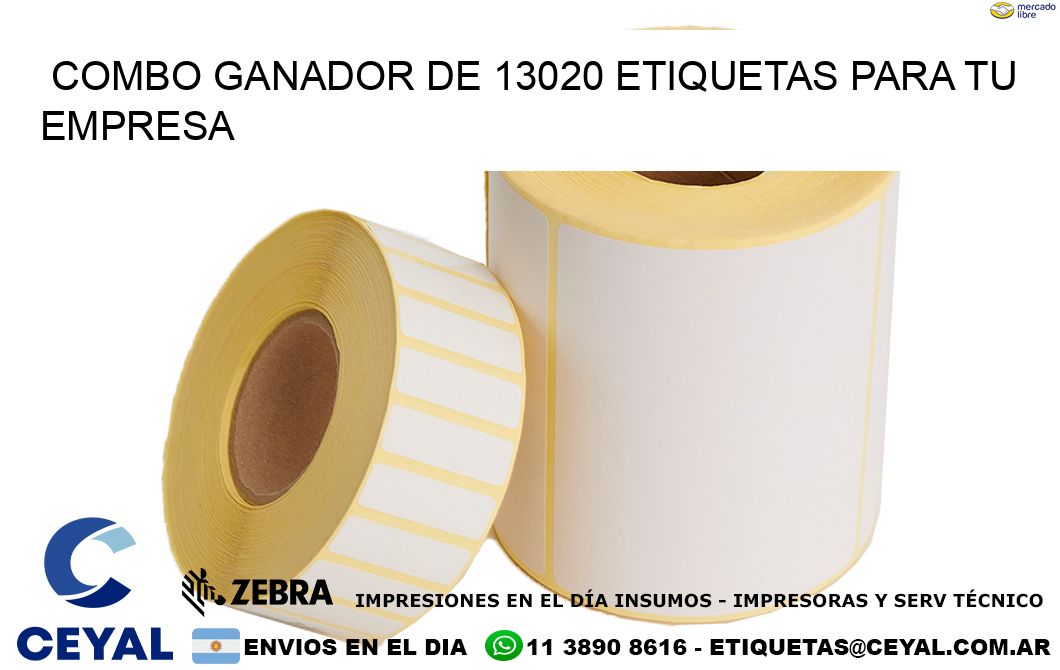 Combo ganador de 13020 etiquetas para tu empresa