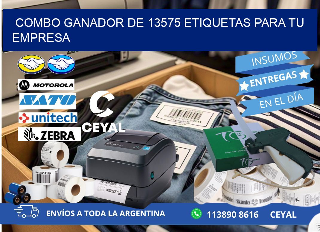 Combo ganador de 13575 etiquetas para tu empresa