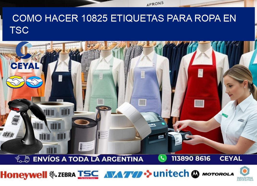 Como hacer 10825 etiquetas para ropa en tsc