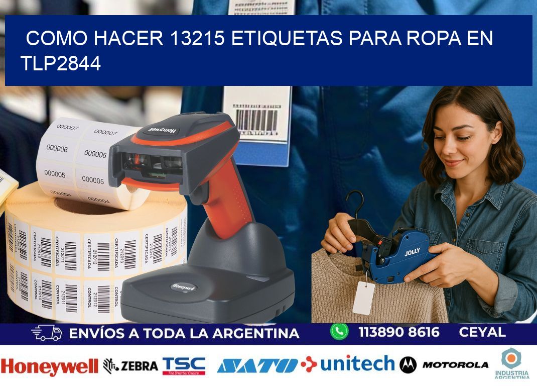 Como hacer 13215 etiquetas para ropa en tlp2844