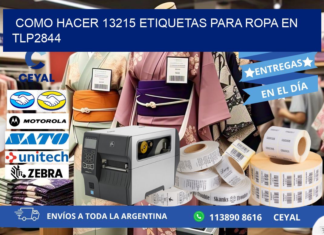 Como hacer 13215 etiquetas para ropa en tlp2844