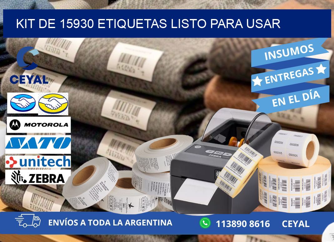 Kit de 15930 etiquetas listo para usar