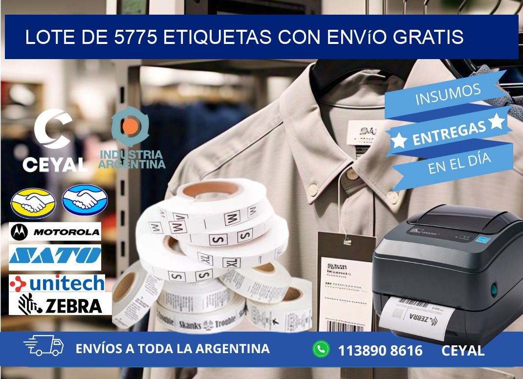 Lote de 5775 etiquetas con envío gratis
