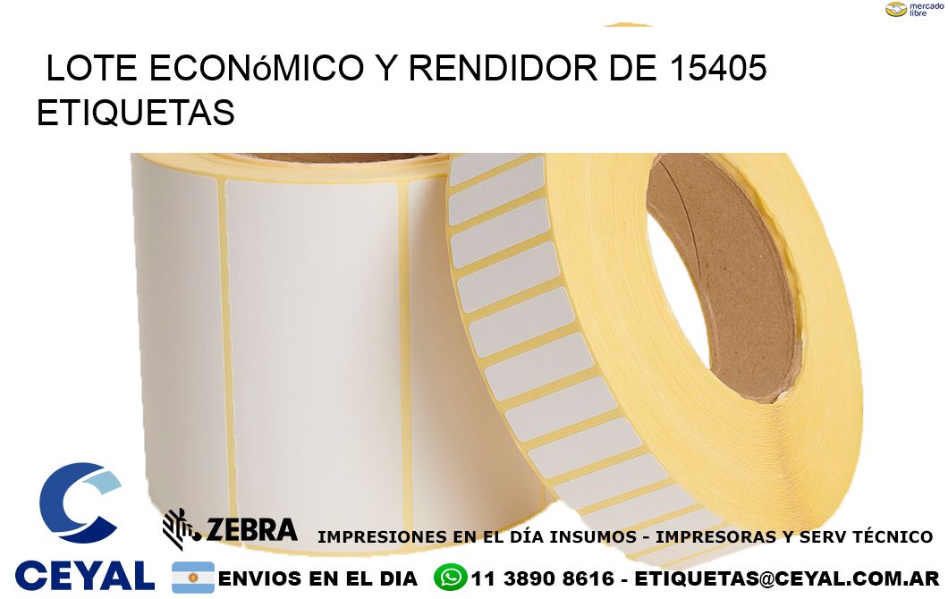 Lote económico y rendidor de 15405 etiquetas
