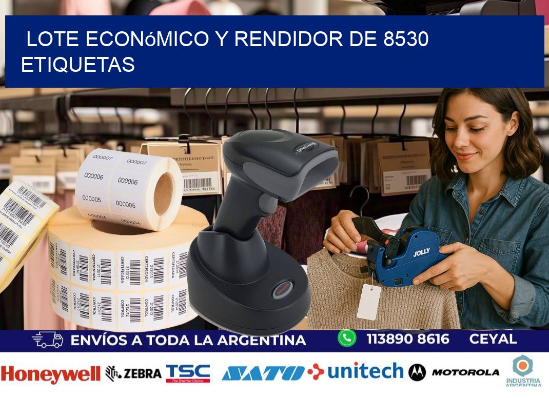 Lote económico y rendidor de 8530 etiquetas