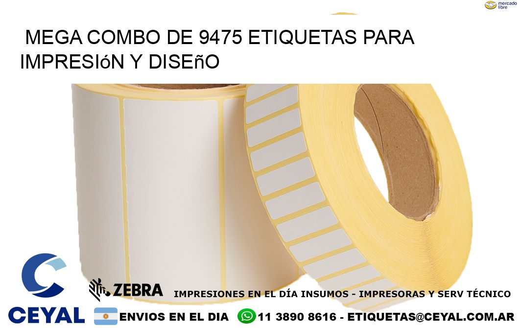 Mega combo de 9475 etiquetas para impresión y diseño