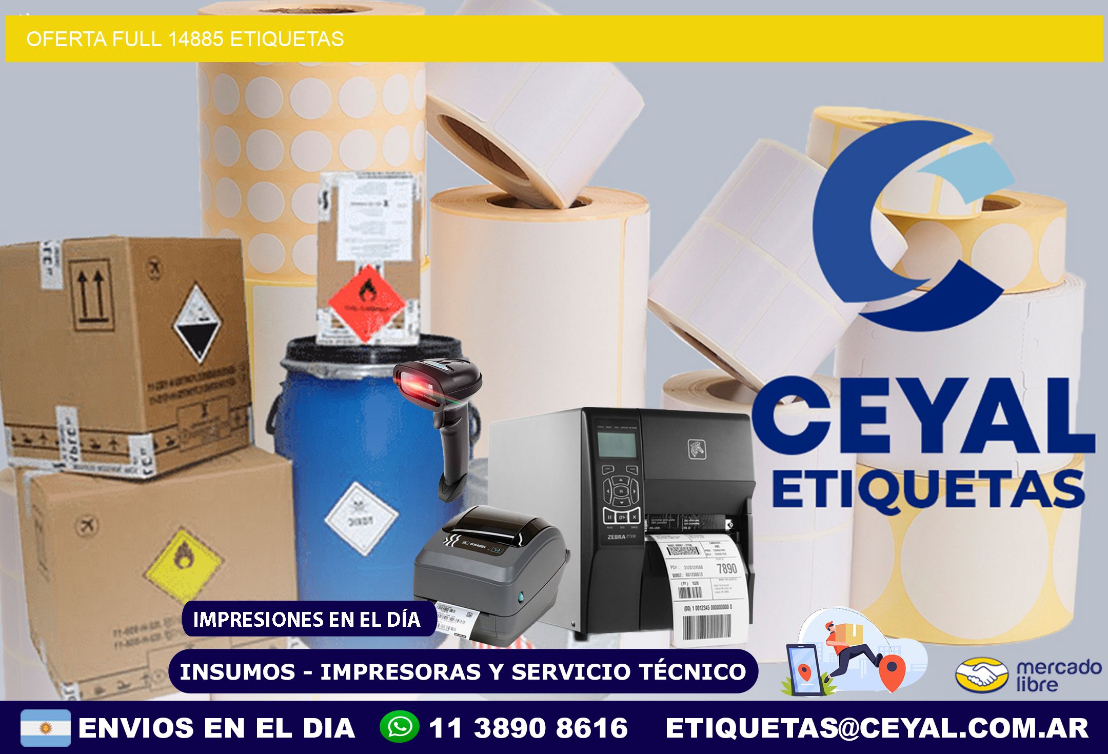 Oferta full 14885 etiquetas