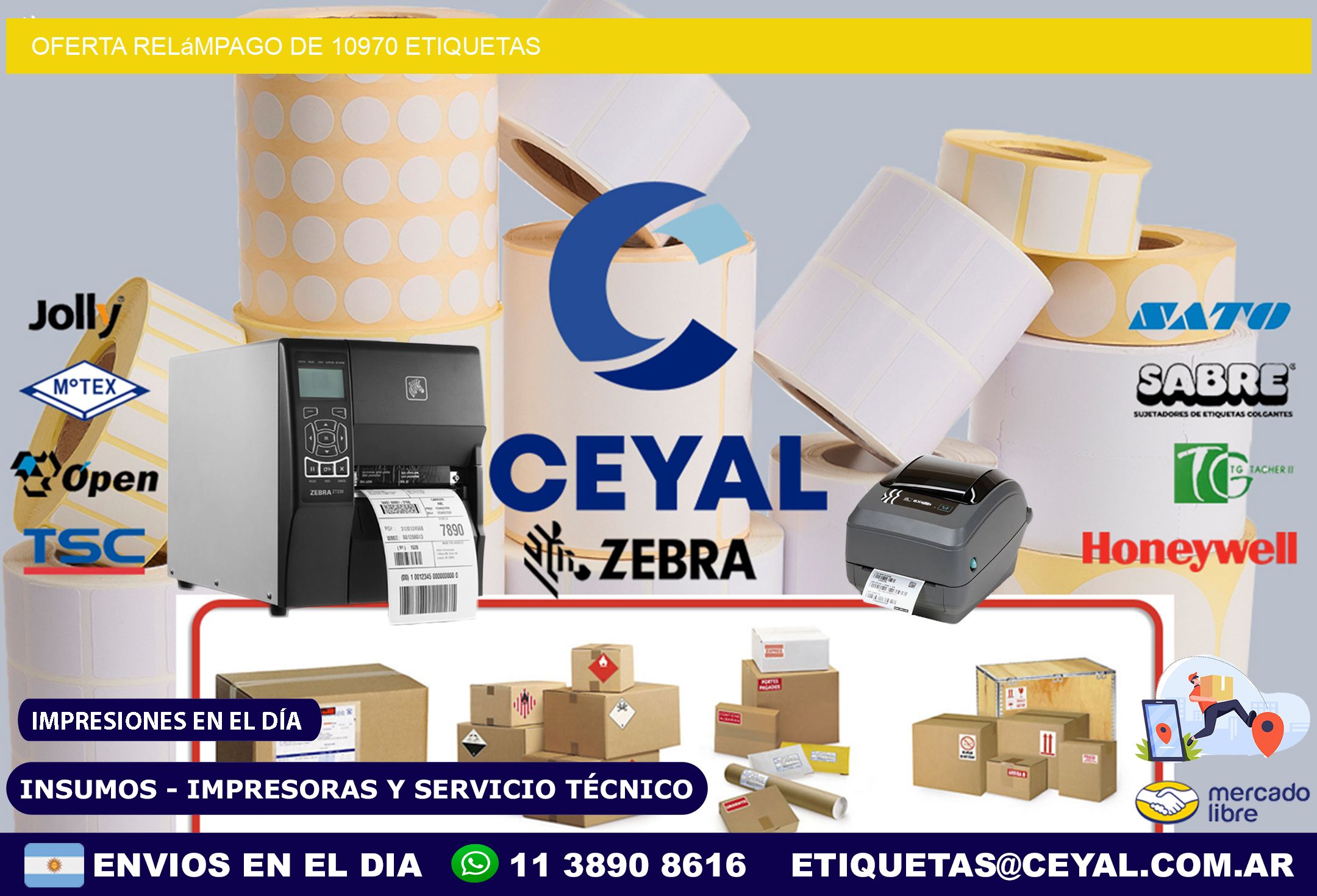 Oferta relámpago de 10970 etiquetas