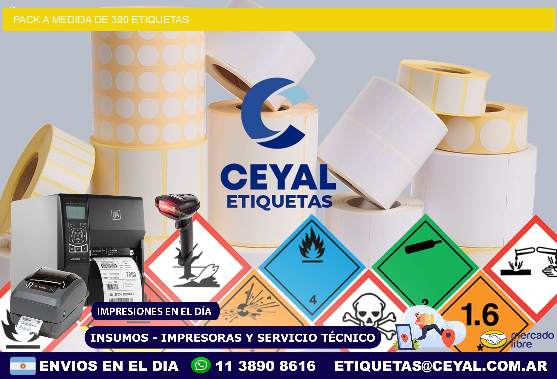 Pack a medida de 390 etiquetas