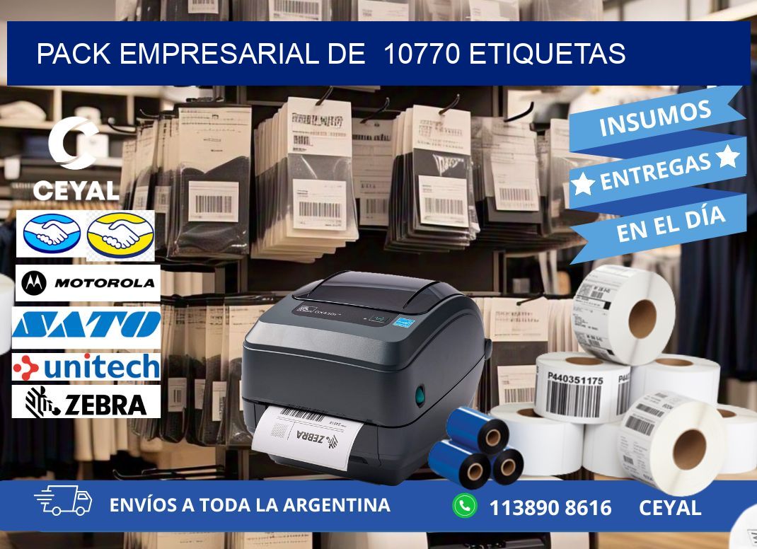 Pack empresarial de  10770 etiquetas