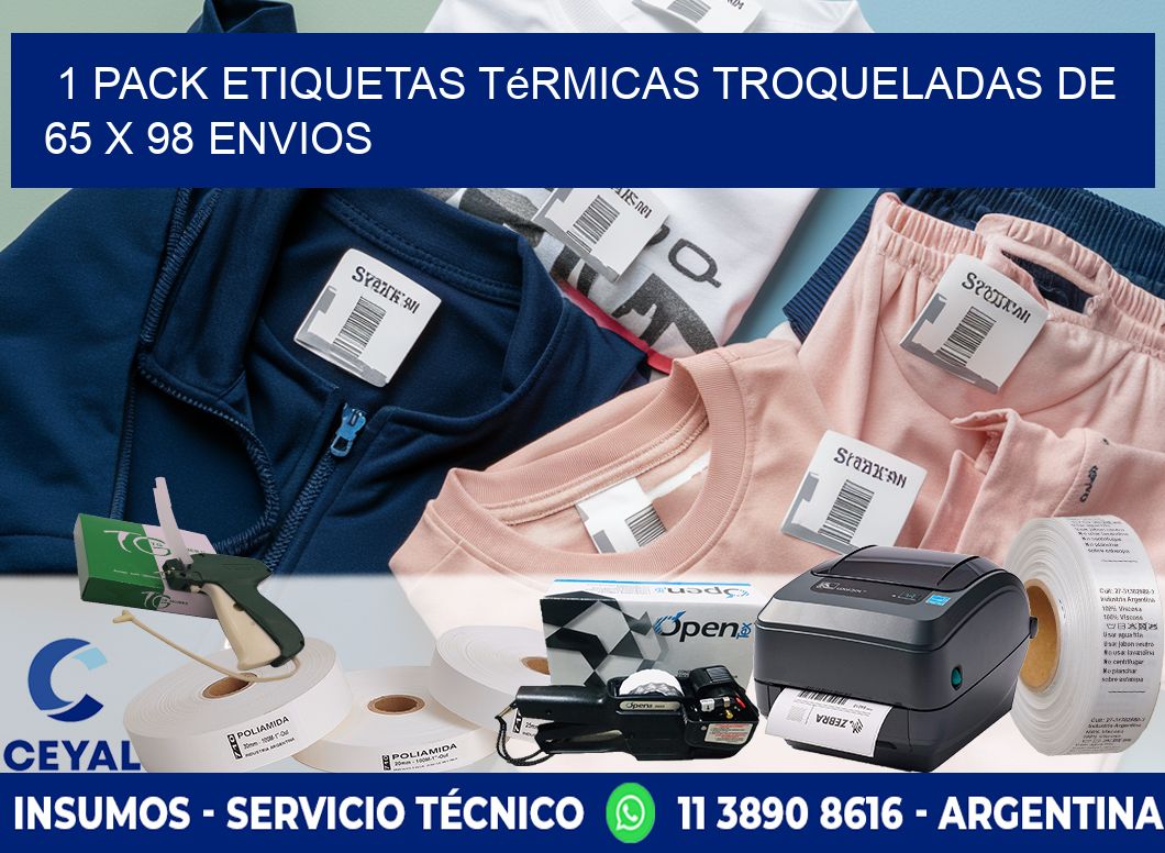 1 Pack etiquetas Térmicas Troqueladas De 65 x 98 ENVIOS
