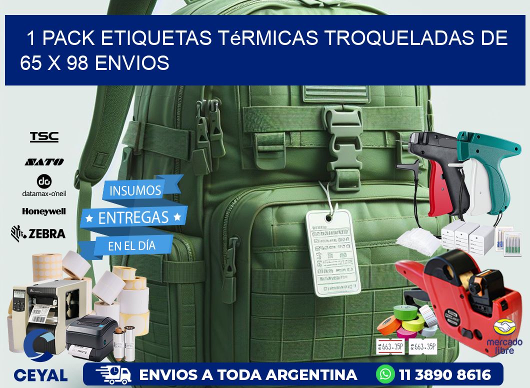 1 Pack etiquetas Térmicas Troqueladas De 65 x 98 ENVIOS