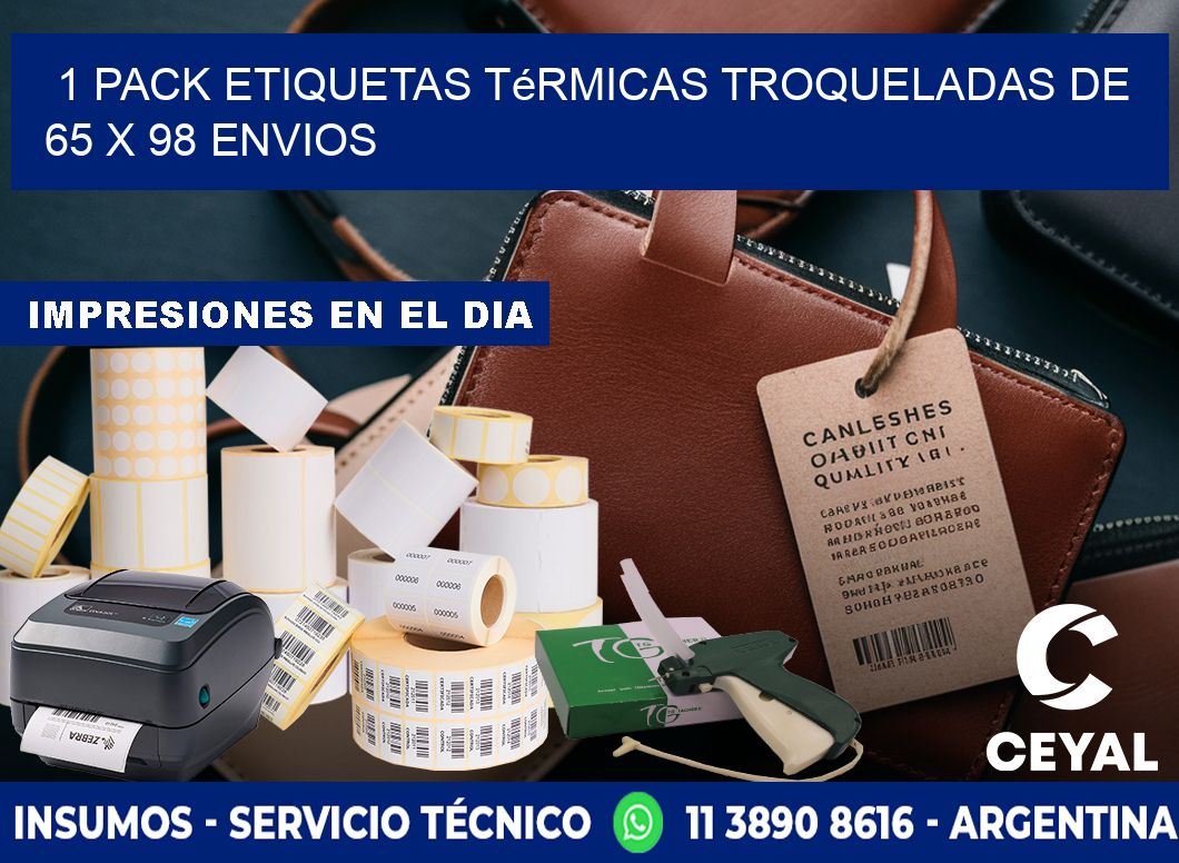 1 Pack etiquetas Térmicas Troqueladas De 65 x 98 ENVIOS