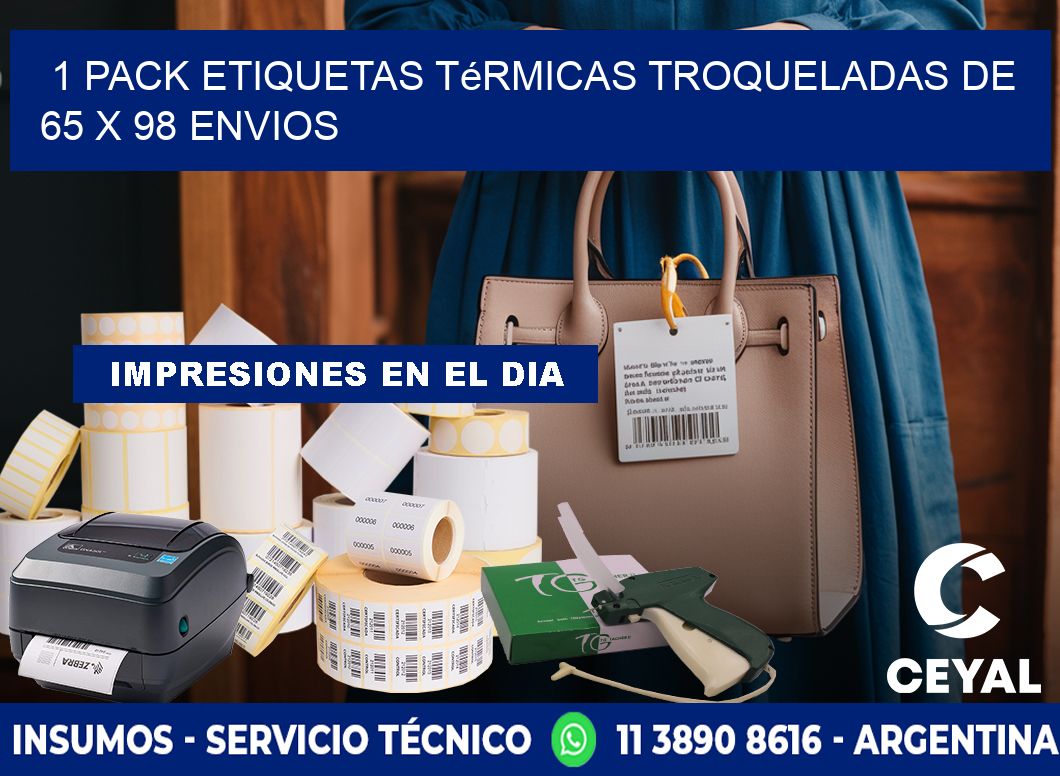 1 Pack etiquetas Térmicas Troqueladas De 65 x 98 ENVIOS
