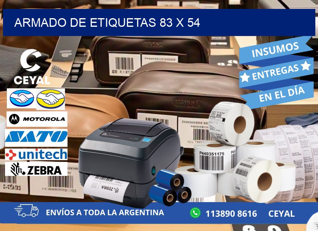 Armado de etiquetas 83 x 54
