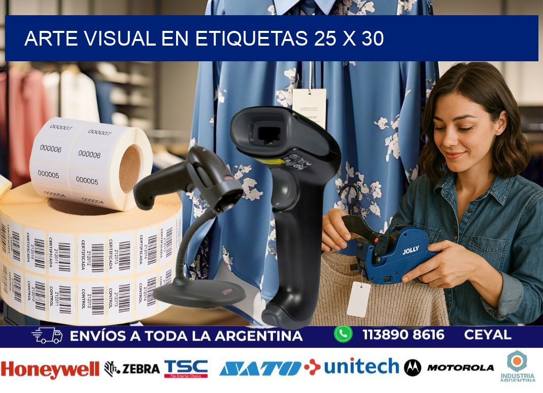 Arte visual en etiquetas 25 x 30