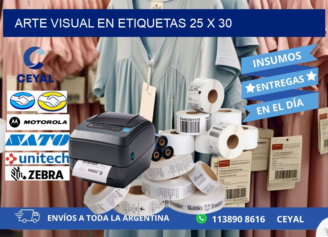 Arte visual en etiquetas 25 x 30