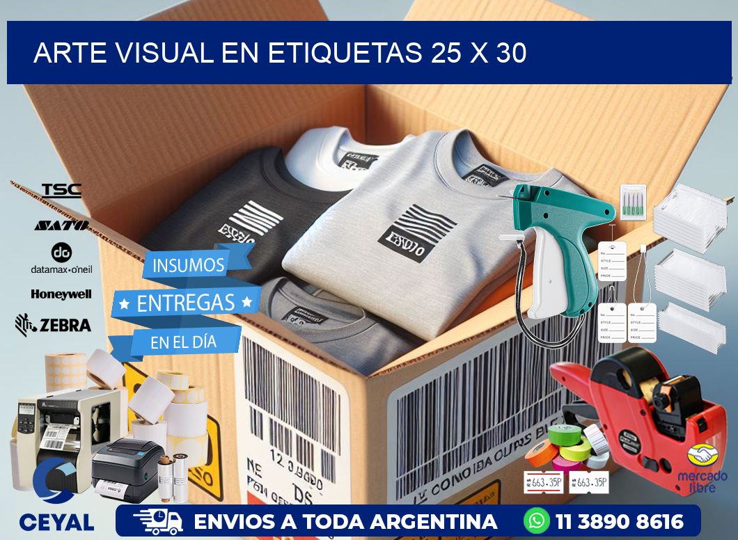 Arte visual en etiquetas 25 x 30