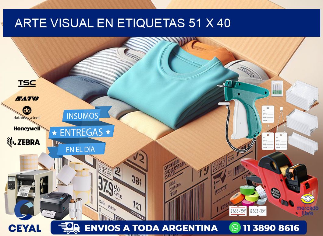 Arte visual en etiquetas 51 x 40