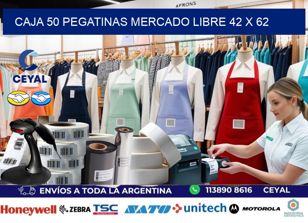 CAJA 50 PEGATINAS MERCADO LIBRE 42 x 62