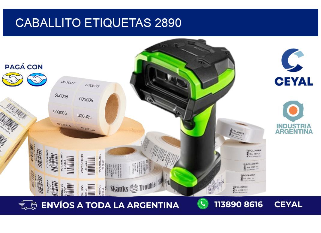 Caballito etiquetas 2890