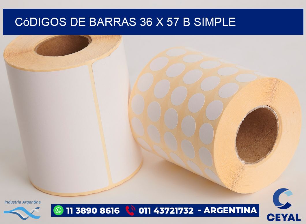 Códigos de Barras 36 x 57 b simple