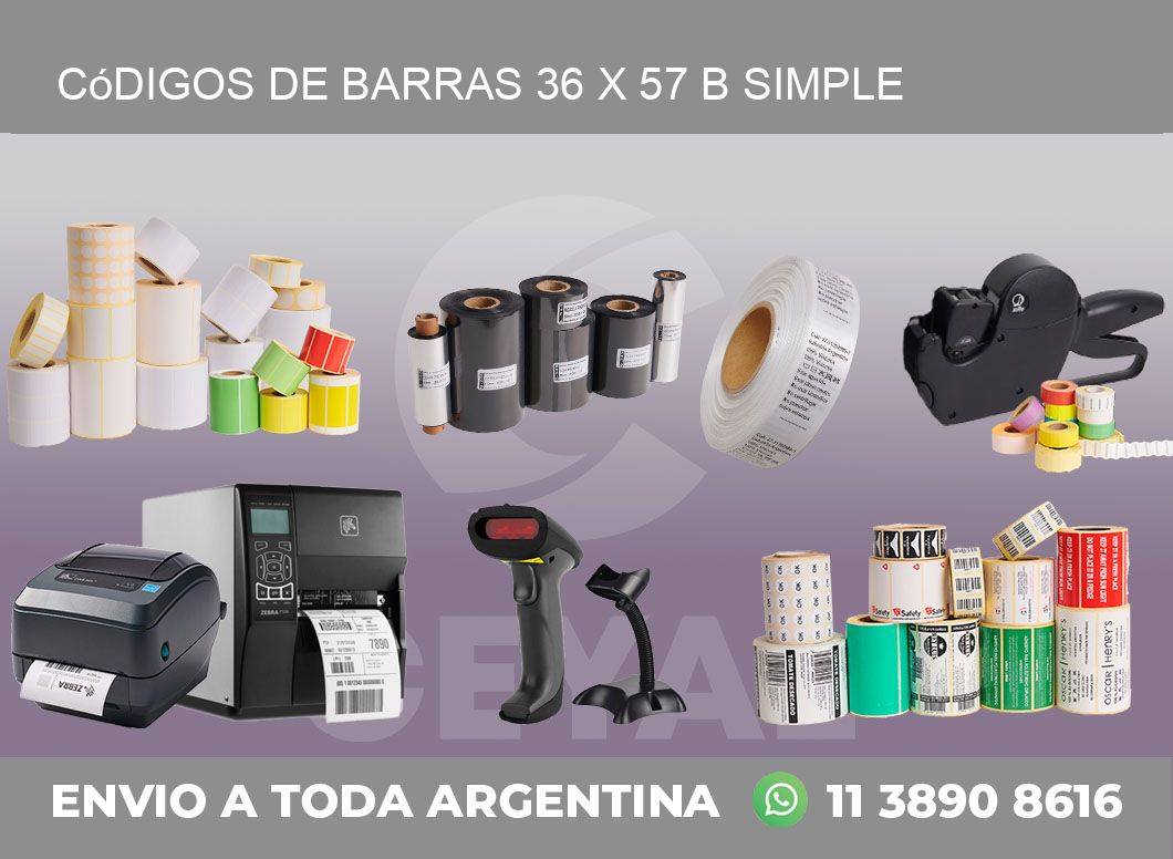 Códigos de Barras 36 x 57 b simple