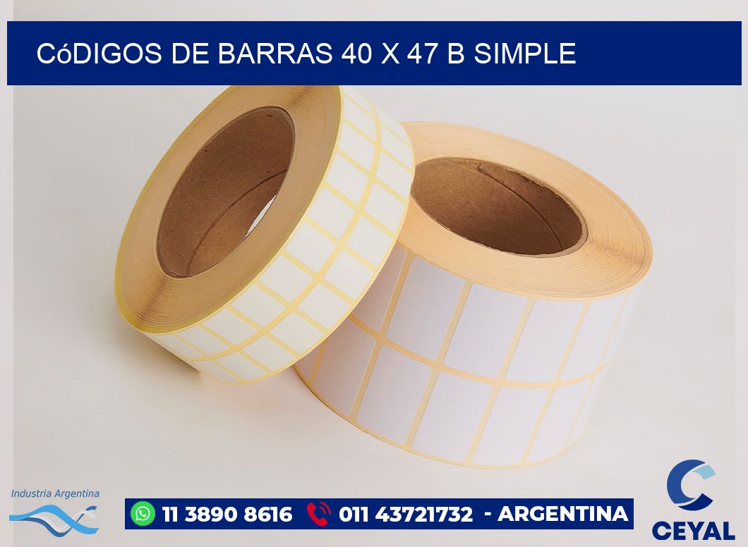 Códigos de Barras 40 x 47 b simple