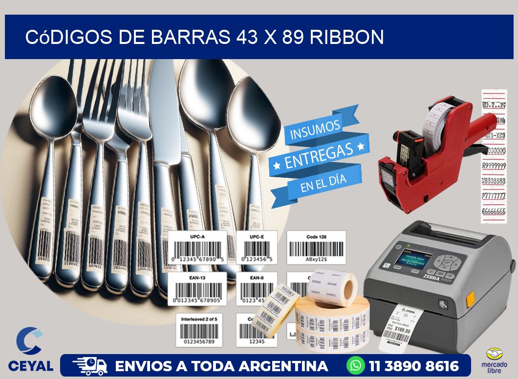 Códigos de Barras 43 x 89 ribbon