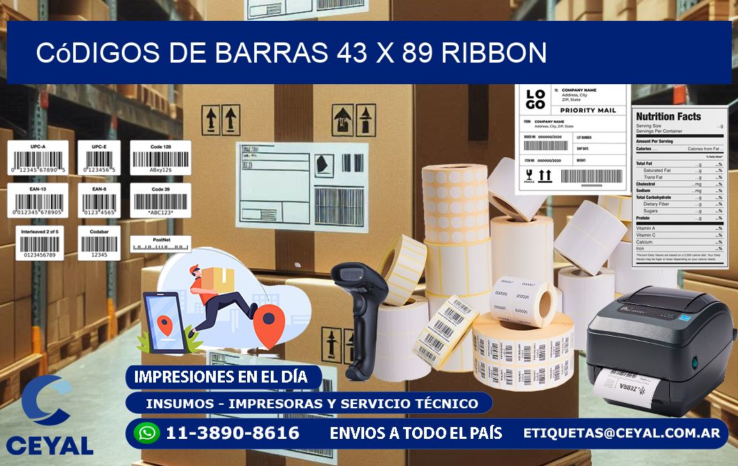 Códigos de Barras 43 x 89 ribbon