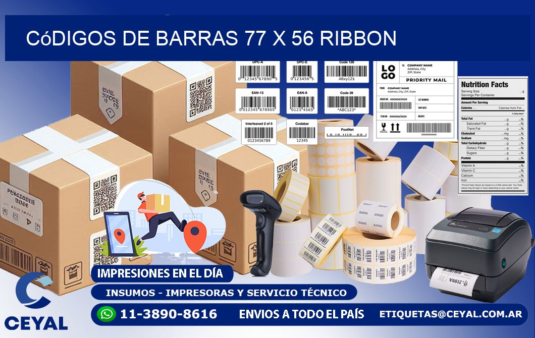 Códigos de Barras 77 x 56 ribbon