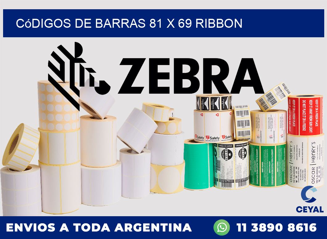 Códigos de Barras 81 x 69 ribbon