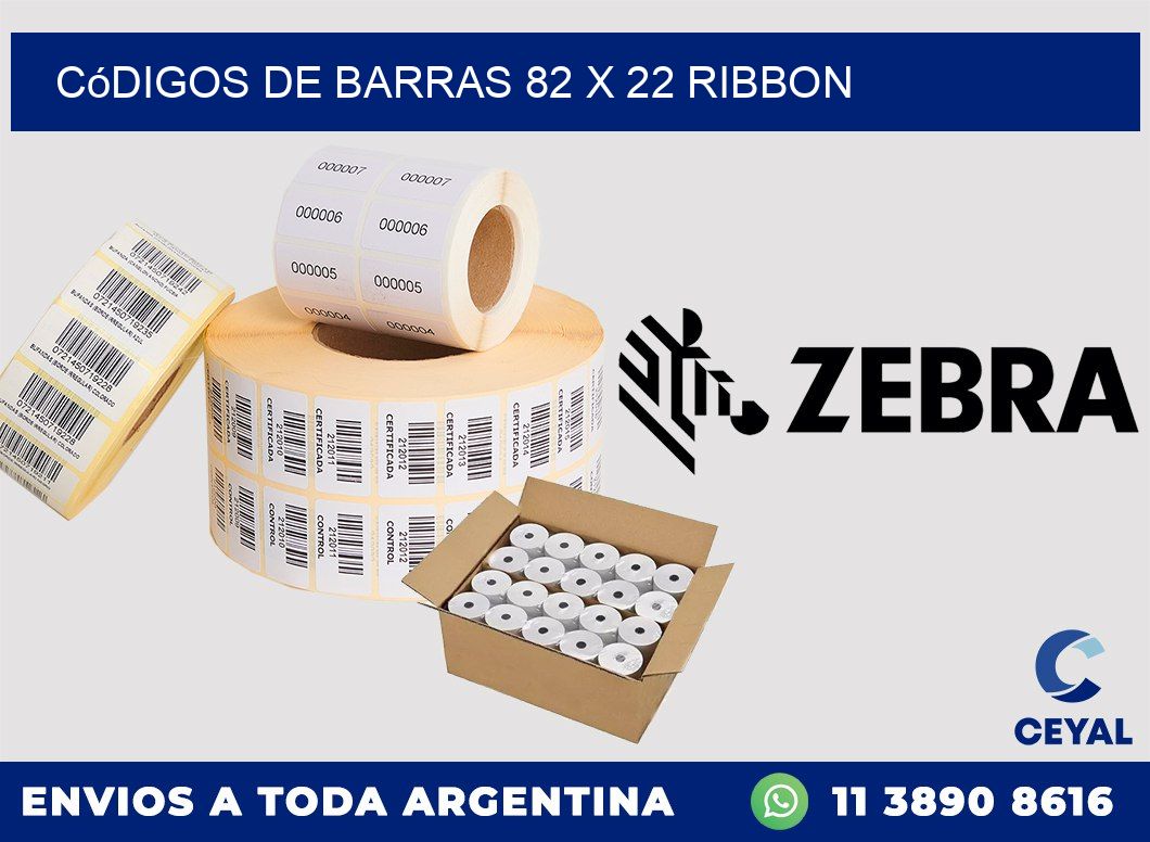 Códigos de Barras 82 x 22 ribbon