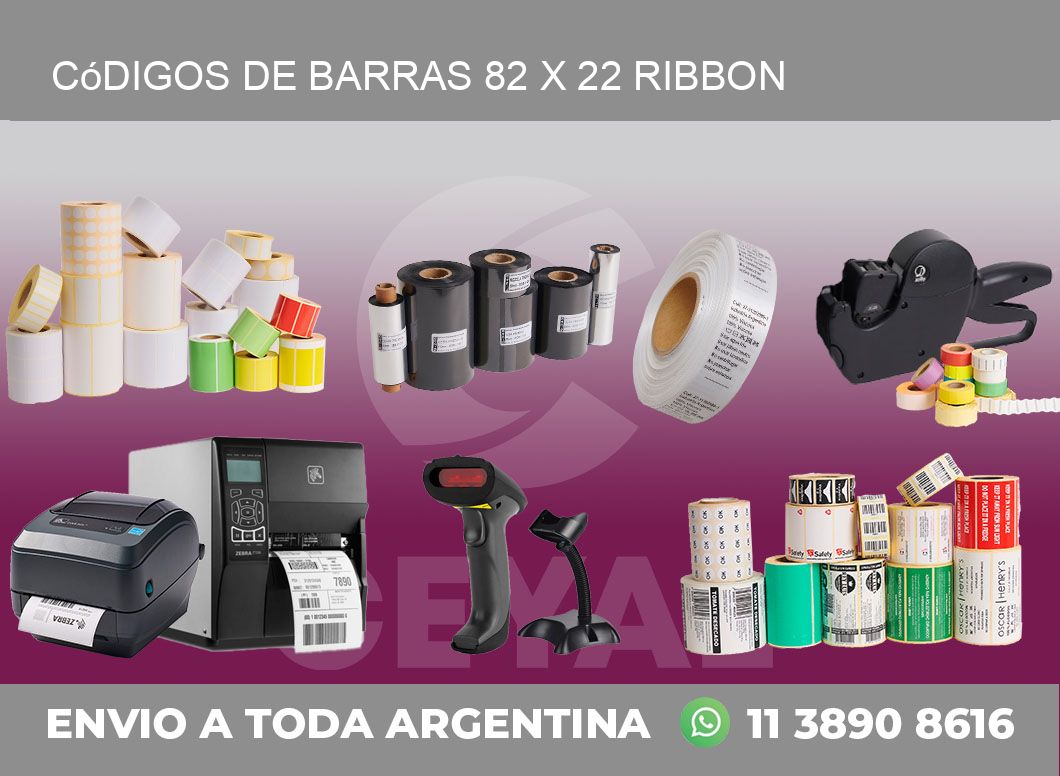 Códigos de Barras 82 x 22 ribbon