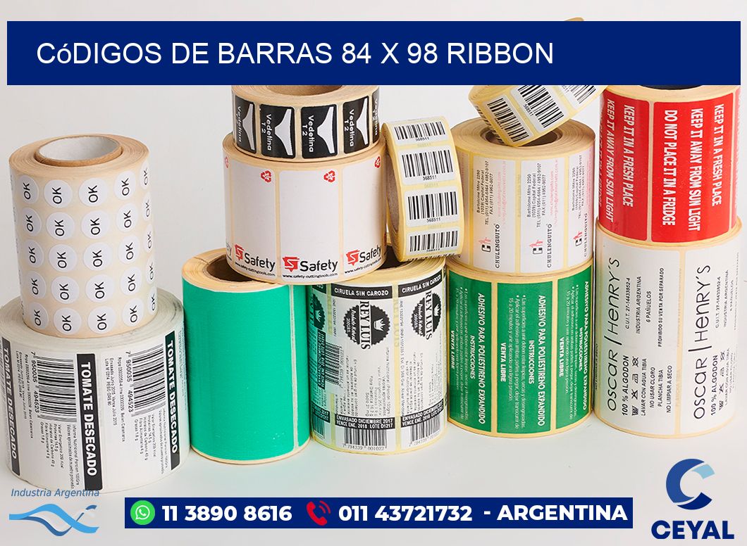 Códigos de Barras 84 x 98 ribbon