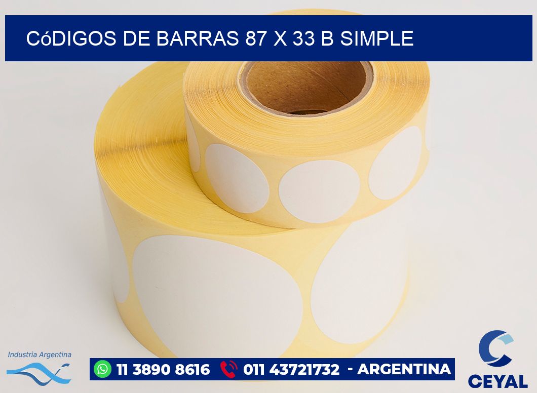 Códigos de Barras 87 x 33 b simple