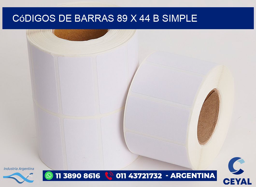 Códigos de Barras 89 x 44 b simple