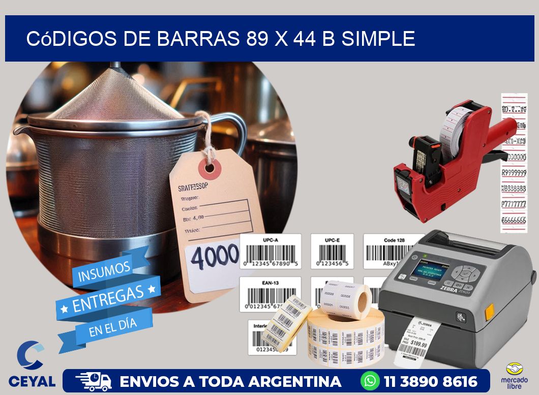 Códigos de Barras 89 x 44 b simple