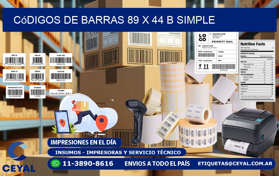 Códigos de Barras 89 x 44 b simple